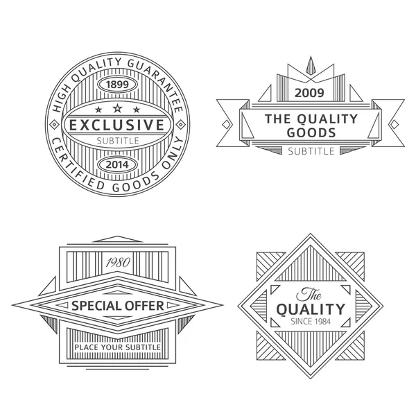 Collection of retro outline vintage style labels and banners — Stock Vector