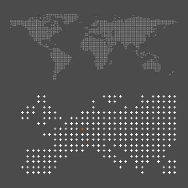 Abstrakt korsning världskarta — Stock vektor