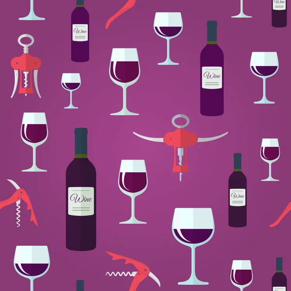 Vin rouge motif sans couture — Image vectorielle