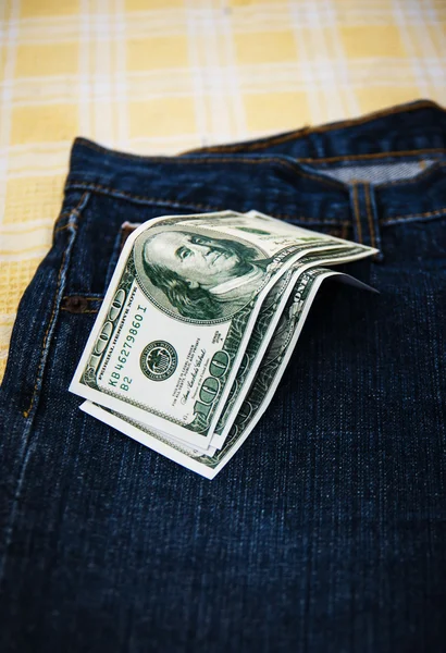 Dollar in der Tasche. — Stockfoto