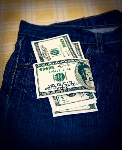 Dollars in your pocket. — Stock Photo, Image