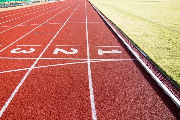 Running track  in the morning. — Stock Photo, Image