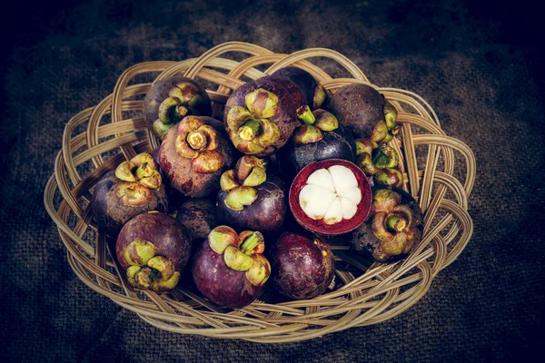 Mangostán vintage fruta . —  Fotos de Stock