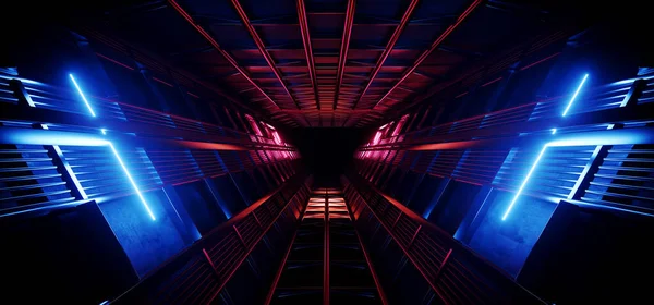 Üçgen Neon Lazer Flüoresan Mor Mavi Parlak Bilim Kurgu Fütüristik — Stok fotoğraf