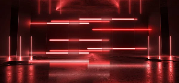 Siber Neon Bilim Kurgu Geleceği Odası Parlayan Cam Kaplama Paneller — Stok fotoğraf