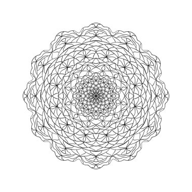 Beyaz arka planda dantelli mandala. Boyama kitabı sayfası için yuvarlak desen