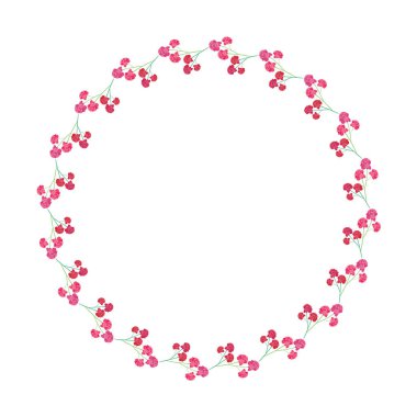 Vektör çiçek çerçevesi. Botanik detayları ile dekoratif tasarım ögesi.