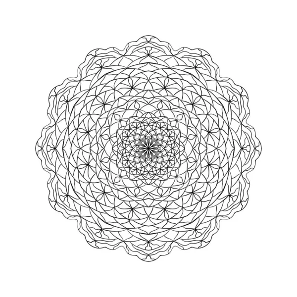Beyaz arka planda dantelli mandala. Boyama kitabı sayfası için yuvarlak desen
