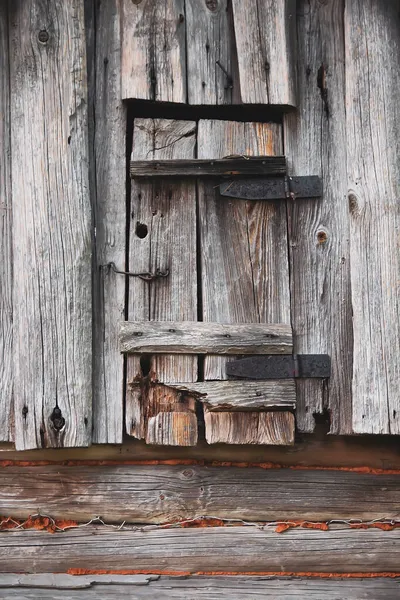 Velho Fragmento Banho Madeira Porta Sótão — Fotografia de Stock