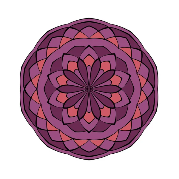 Padrão Renda Mandala Paleta Cores Roxas Padrão Ornamento Redondo Roseta —  Vetores de Stock