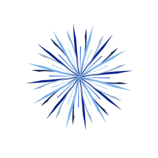 Blauer Vektor Schneeflocke Auf Weißem Hintergrund — Stockvektor