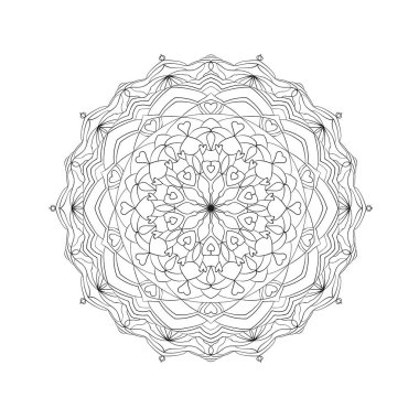 Dairesel mandala deseni. Vektör grafik tasarım ögesi. Etnik tarzda dekoratif yuvarlak süs.