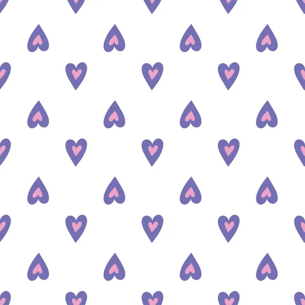 Minimalists Style Hearts Seamless Pattern Valentines Day Background Decorative Texture — стоковый вектор