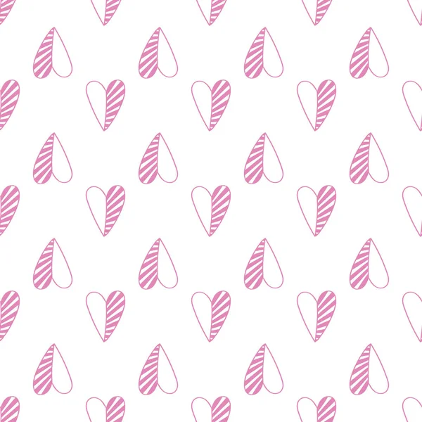 Minimalists Style Hearts Seamless Pattern Valentines Day Background Decorative Texture — стоковый вектор