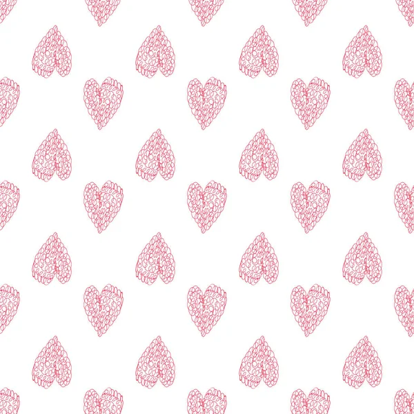Minimalists Style Hearts Seamless Pattern Valentines Day Background Decorative Texture — Vetor de Stock