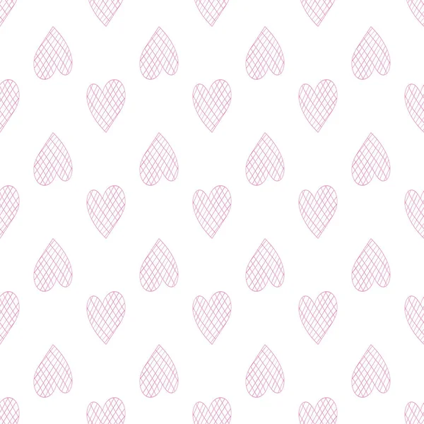 Minimalists Style Hearts Seamless Pattern Valentines Day Background Decorative Texture — Vetor de Stock