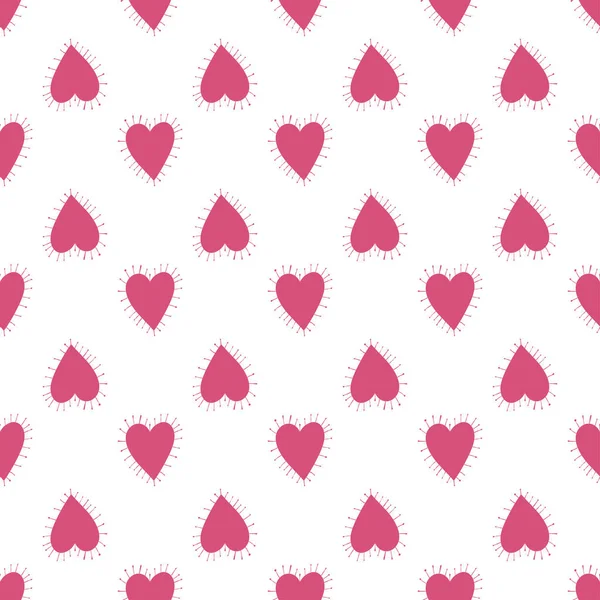 Minimalists Style Hearts Seamless Pattern Valentines Day Background Decorative Texture — стоковый вектор