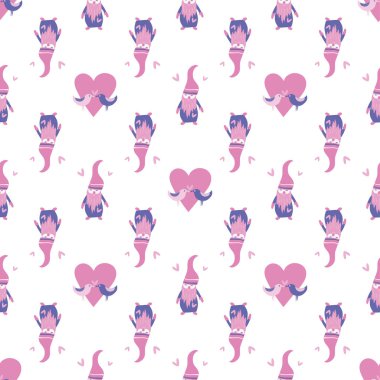 Decorative romantic style print. Seamless pattern. Vector design for scrapbooking, wrapping paper, wallpaper, fabric, covers, manufacturing, stationery.