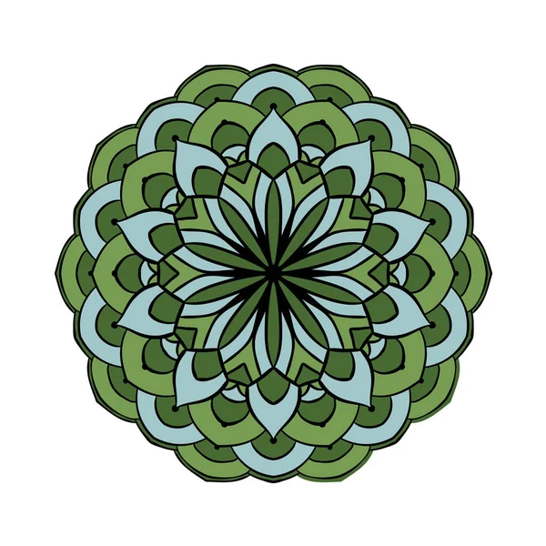 Patrón Mandala Redondo Colorido Ilustración Vectorial Boho Elemento Diseño Decorativo — Vector de stock