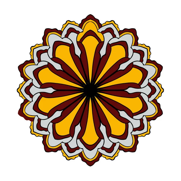 Modèle Mandala Coloré Rond Illustration Vectorielle Boho Elégant Élément Décoratif — Image vectorielle