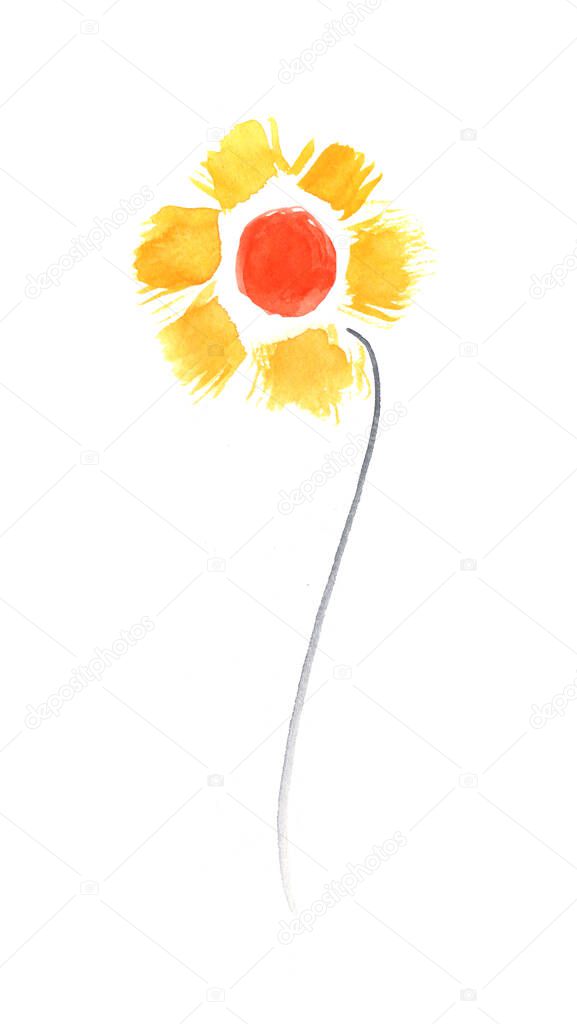 Maio laranja symbol. Yellow flower. 