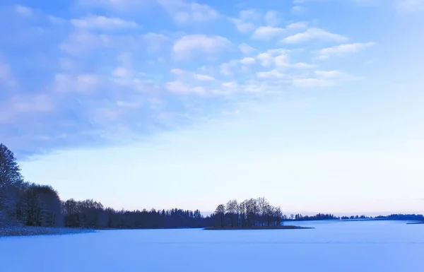 田舎の冬の風景 ラトビア 東ヨーロッパ — ストック写真