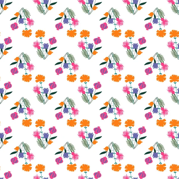 Seamless Floral Bright Pattern Modern Style Minimalists Background Texture — Wektor stockowy