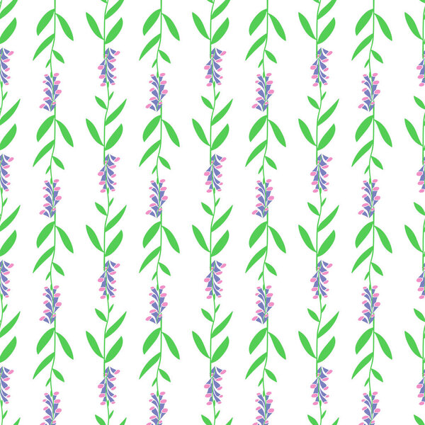 Seamless herbal pattern. Vector illustration. Minimalist style. 