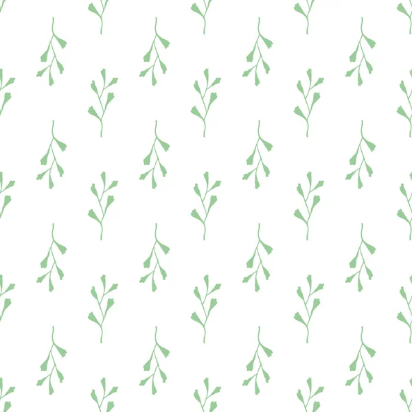 Seamless Herbal Pattern Vector Illustration Minimalist Style — Vetor de Stock