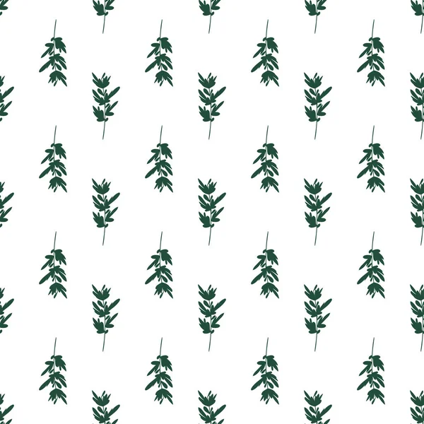 Seamless Herbal Pattern Vector Illustration Minimalist Style — Stock Vector