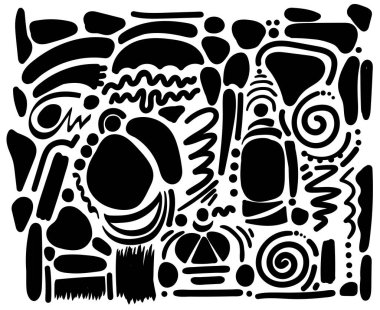 Abstract shapes and lines. Different form doodles. Vector design element. 