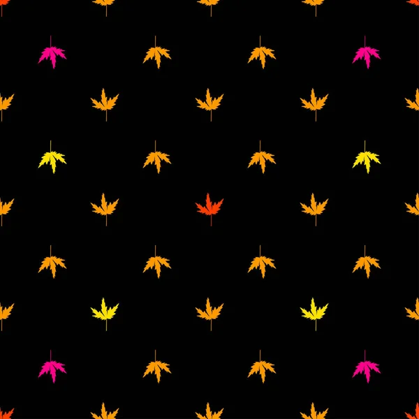 Seamless Halloween Pattern Autumn Orange Leaves — Stockový vektor