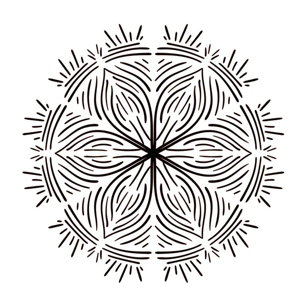 Mandala Pattern Ornament Decorative Ornamental Pattern Ethnic Style Outline Doodles — Image vectorielle