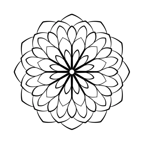 Circular Pattern Decorative Mandala Ornament Tattoo Henna Mehndi Coloring Pages — ストックベクタ