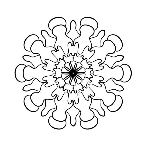 Circular Pattern Decorative Mandala Ornament Tattoo Henna Mehndi Coloring Pages — 스톡 벡터