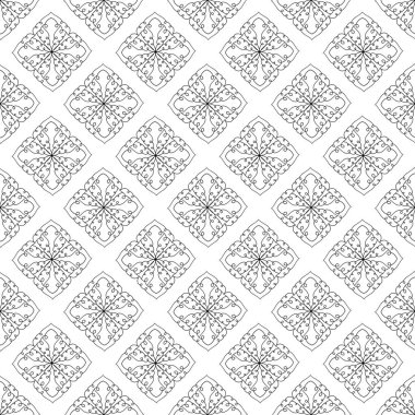 Kusursuz dekoratif desen. Duvar kağıdı, web, hatıra defteri, ambalaj kağıdı, dijital tasarım için tekrarlanan modern arkaplan. Vektör illüstrasyonu.