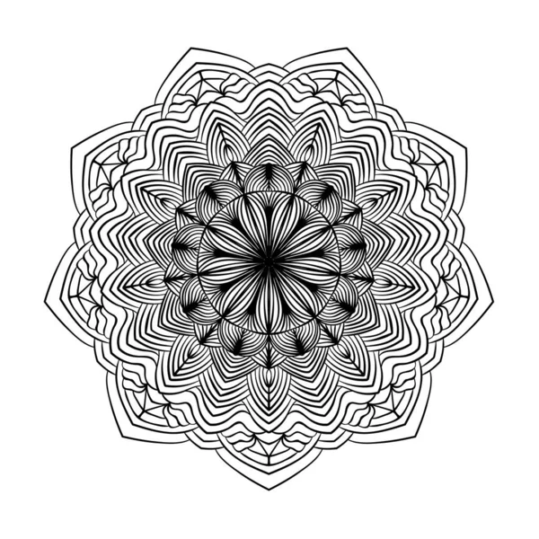 Cirkelpatroon Een Sierlijke Mandala Decoratieve Lacy Ornament Voor Tatoeage Decoratie — Stockvector