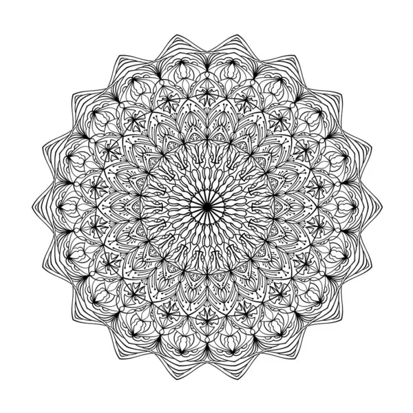 Cirkelpatroon Een Sierlijke Mandala Decoratieve Lacy Ornament Voor Tatoeage Decoratie — Stockvector