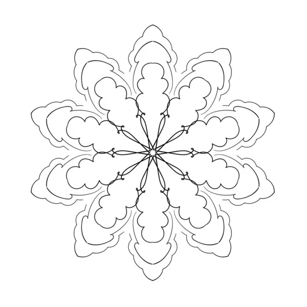 Okrągły Wzór Ozdobna Mandala Dekoracyjny Ornament Tatuażu Dekoracji Naklejki Kolorowanki — Wektor stockowy
