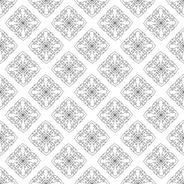 Kusursuz dekoratif desen. Duvar kağıdı, web, hatıra defteri, ambalaj kağıdı, dijital tasarım için tekrarlanan modern arkaplan. Vektör illüstrasyonu.