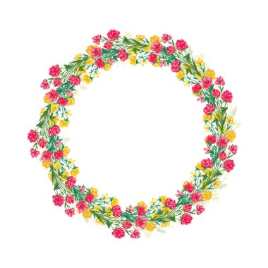 Çiçek çelengi. Başarı, sera, ödül, asalet sembolü. Vektör illüstrasyonu.