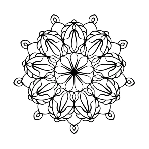 Circular Pattern Decorative Mandala Ornament Tattoo Henna Mehndi Coloring Pages —  Vetores de Stock