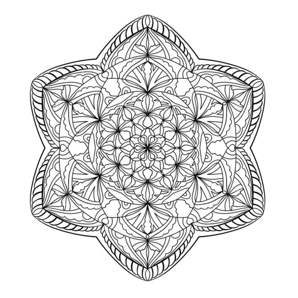 Schema Circolare Mandala Decorato Decorazione Ornamento Pizzo Tatuaggio Decorazione Adesivi — Vettoriale Stock