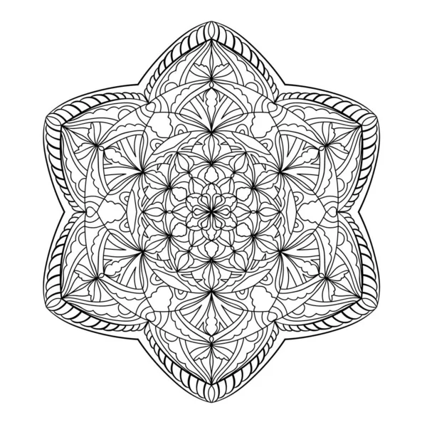 Circular Pattern Ornate Mandala Decorative Ornament Tattoo Decoration Stickers Coloring — Stock Vector