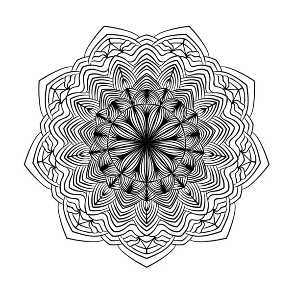 Patrón Circular Mandala Adornada Adorno Decorativo Para Tatuajes Decoración Pegatinas — Vector de stock