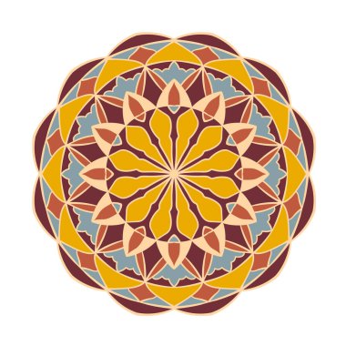 Soyut mandala deseni, vektör çizimi. Parlak bir süs. Grafik tasarım ögesi.