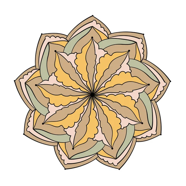Modèle Abstrait Mandala Illustration Vectorielle Ornement Lumineux Élément Design Graphique — Image vectorielle