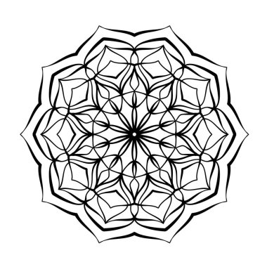 Çemberin içinde zarif soyut mandala deseni. Vektör illüstrasyonu.