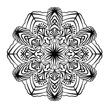 Çemberin içinde zarif soyut mandala deseni. Vektör illüstrasyonu.