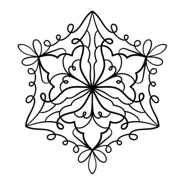 Tasarım şablonu için vektör arabesk. Boyama kitabı pagan davetiyeleri, tebrik kartları, çıkartmalar için soyut süs.